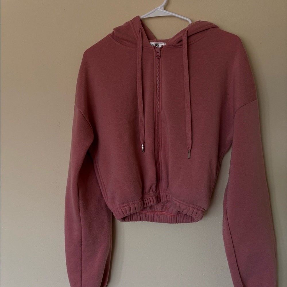 Cozy Mauve Zip-Up Hoodie